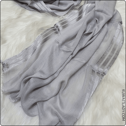 Three Satin Lines Linen Scarf