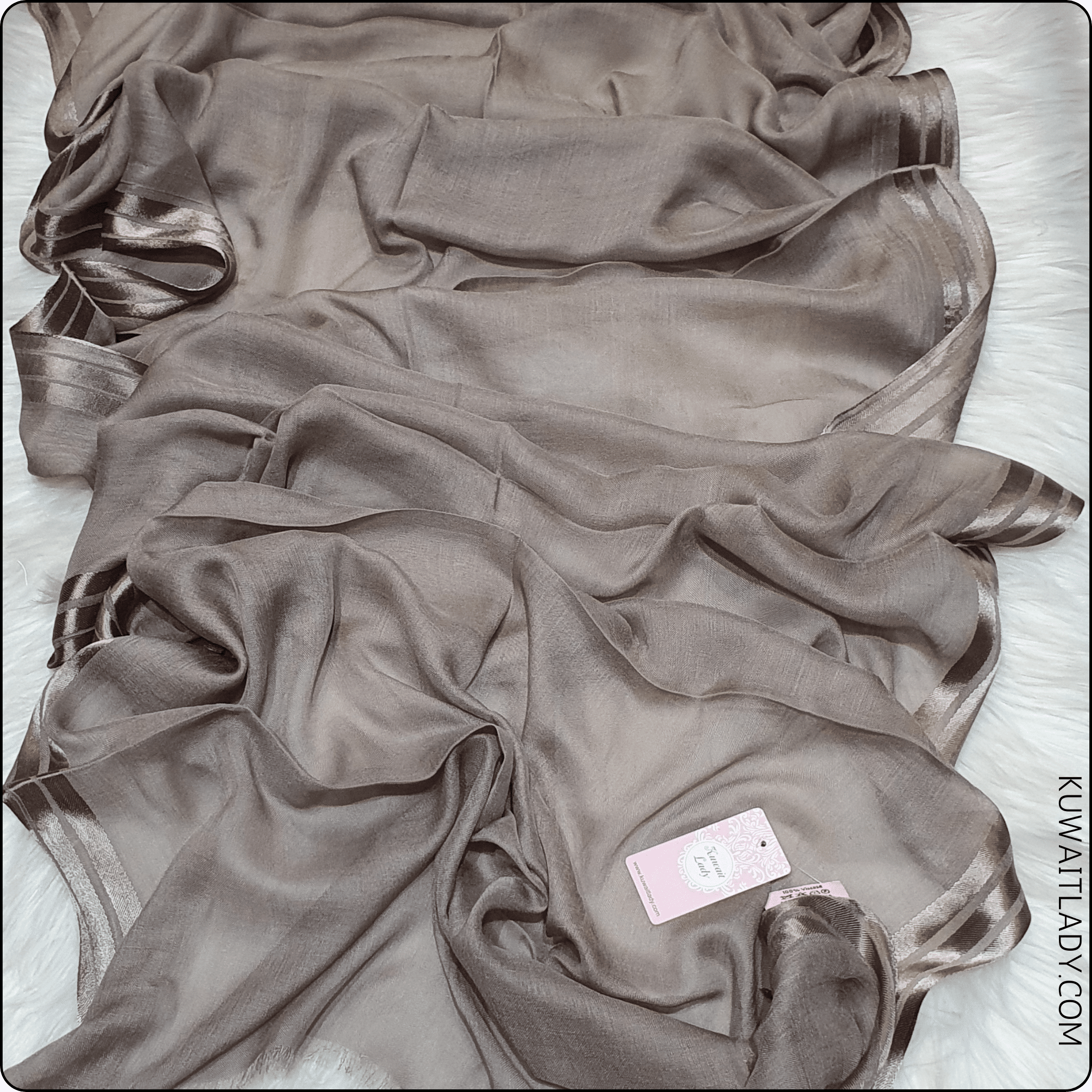 Three Satin Lines Linen Scarf