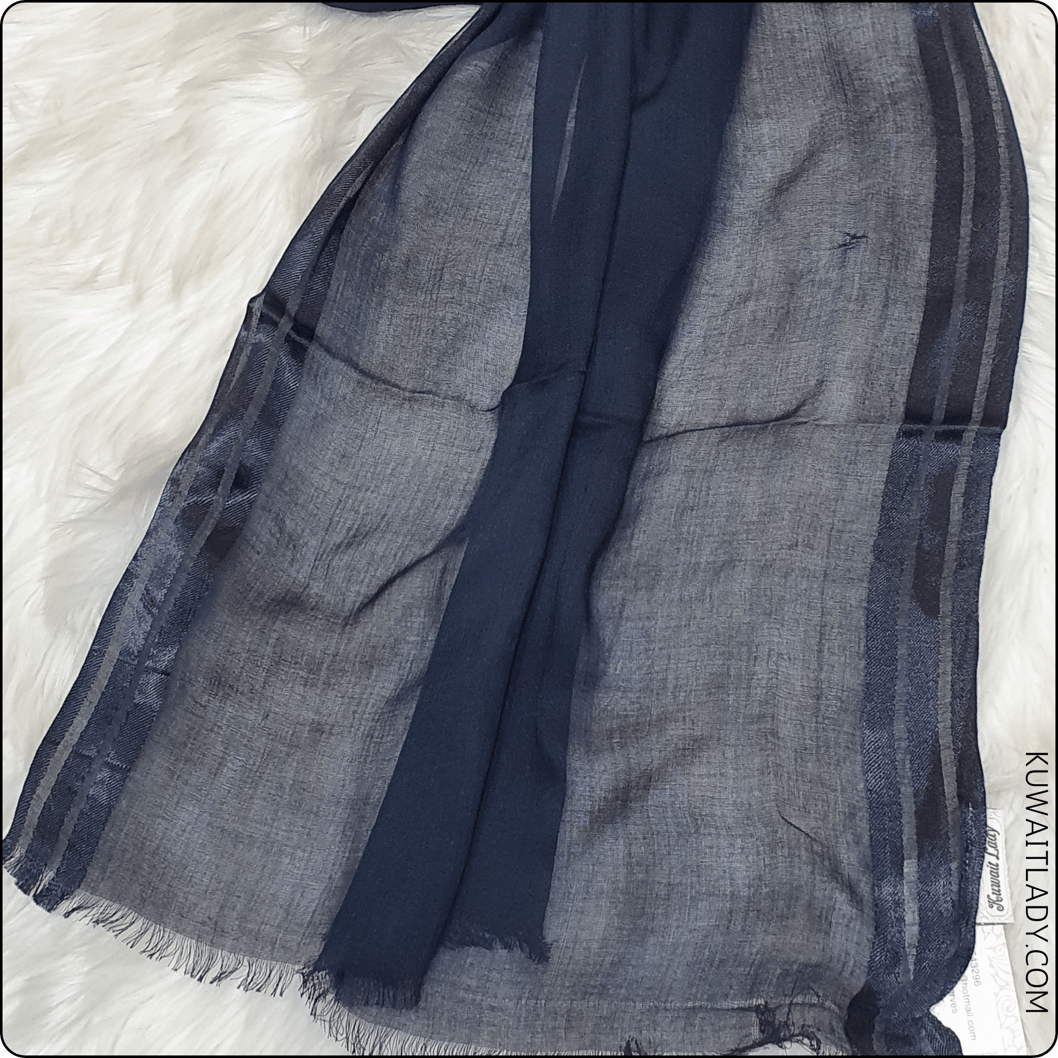 Three Satin Lines Linen Scarf
