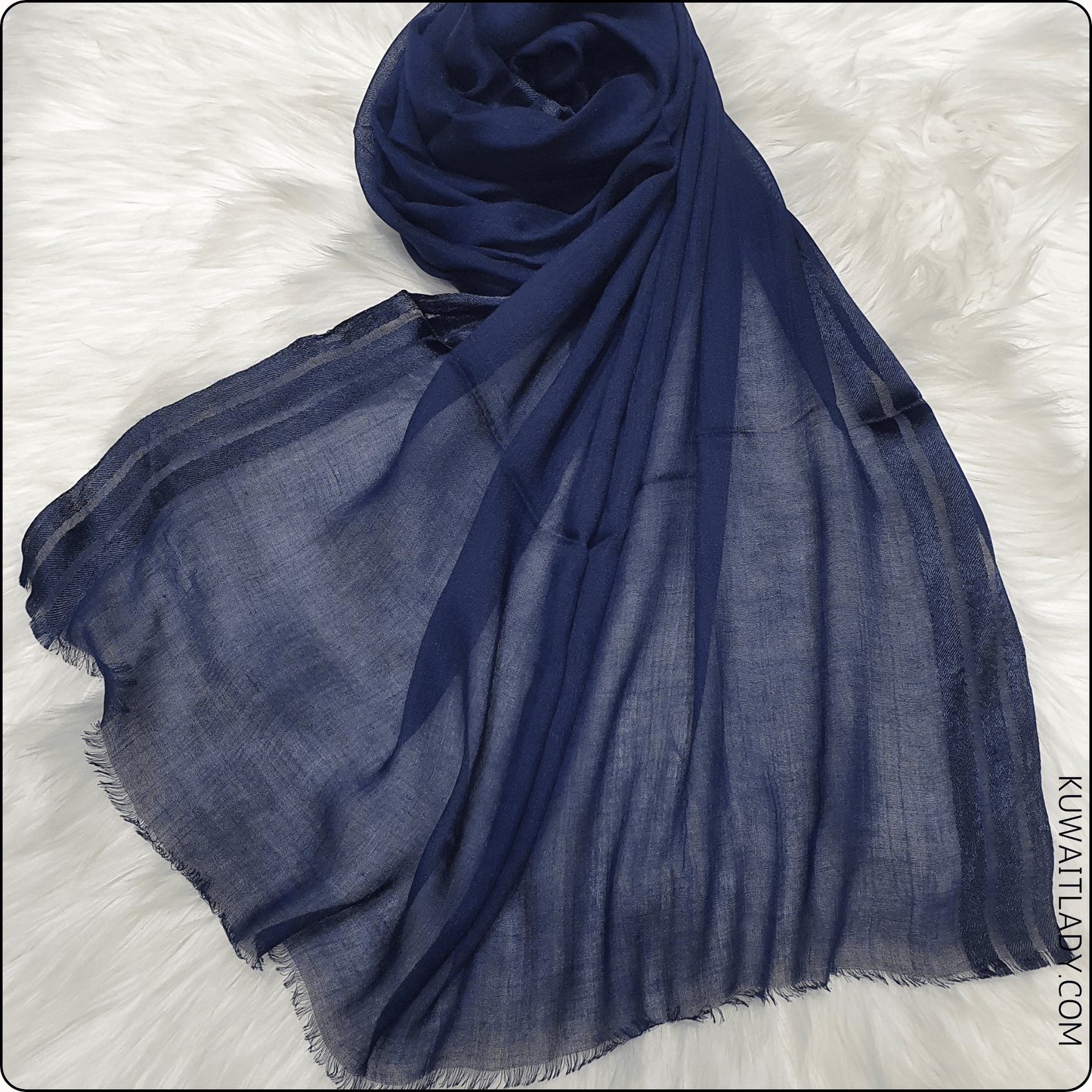 Three Satin Lines Linen Scarf