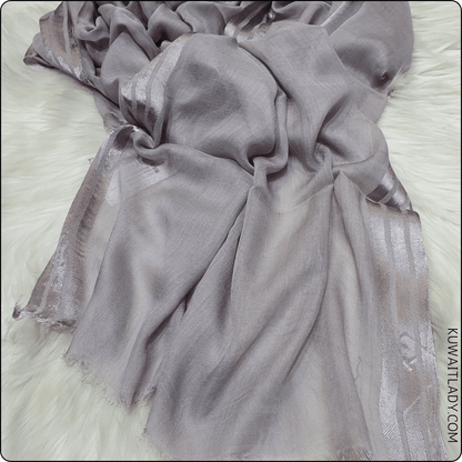 Three Satin Lines Linen Scarf