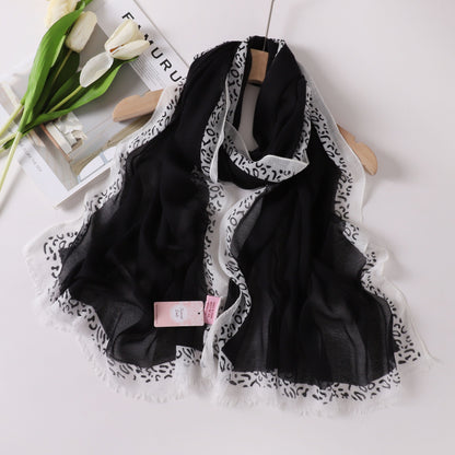 Tiger Border Linen Scarf