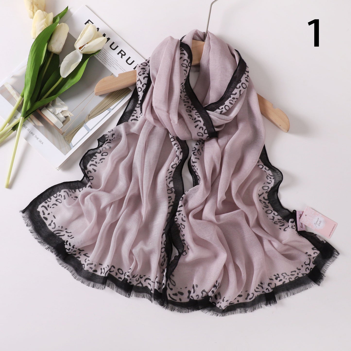 Tiger Border Linen Scarf