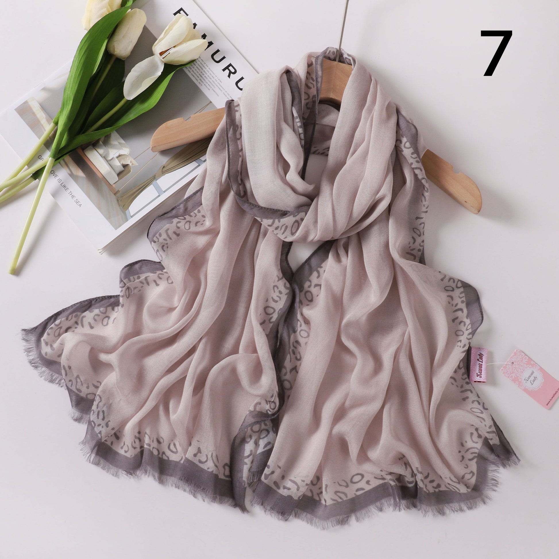 Tiger Border Linen Scarf