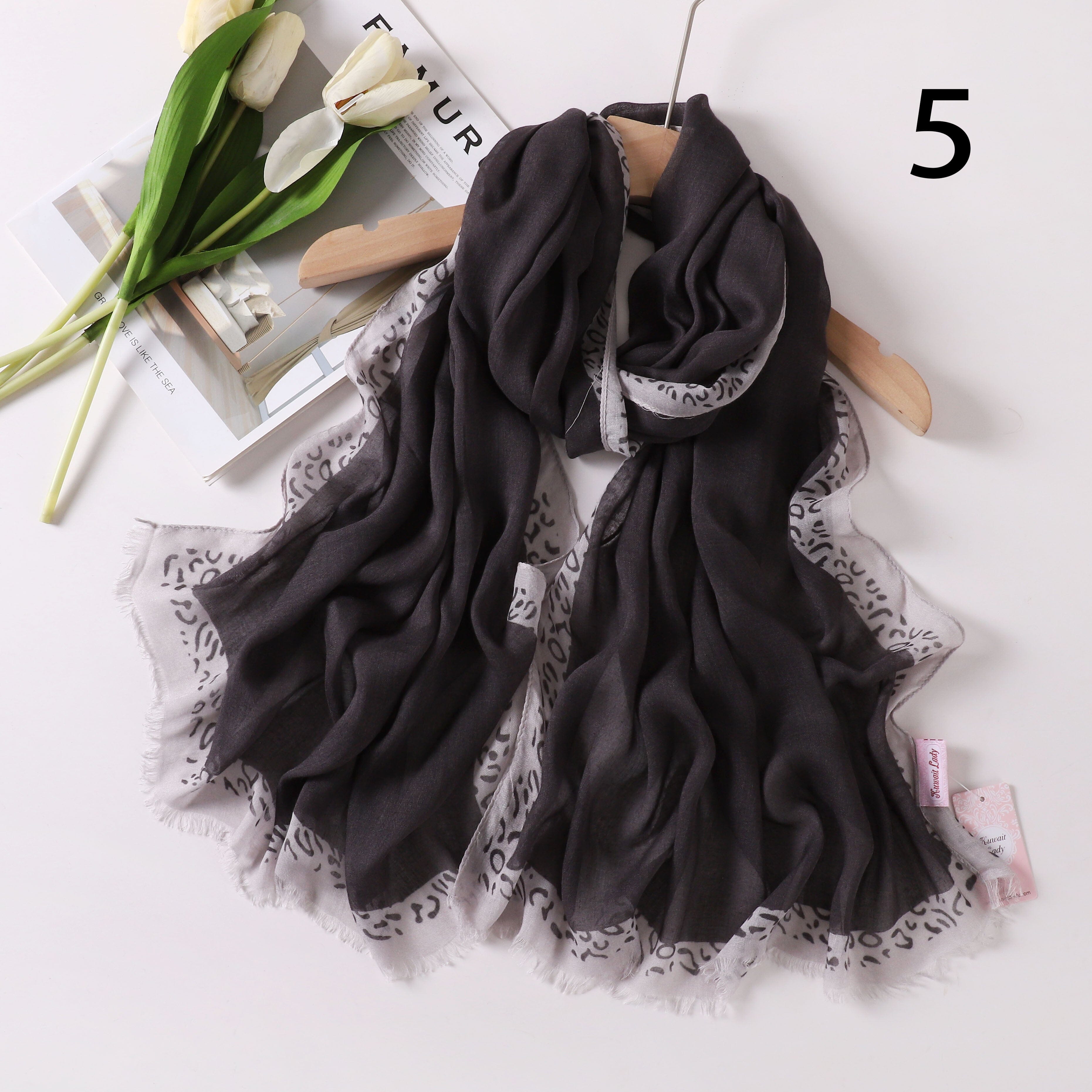 Tiger Border Linen Scarf