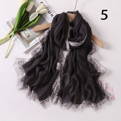 Tiger Border Linen Scarf