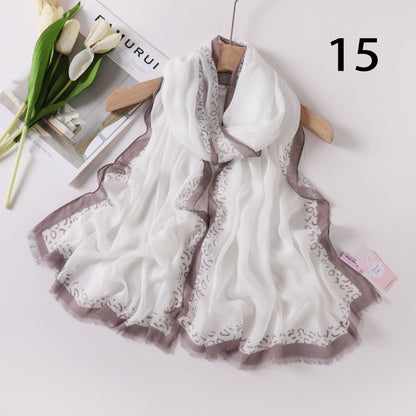 Tiger Border Linen Scarf