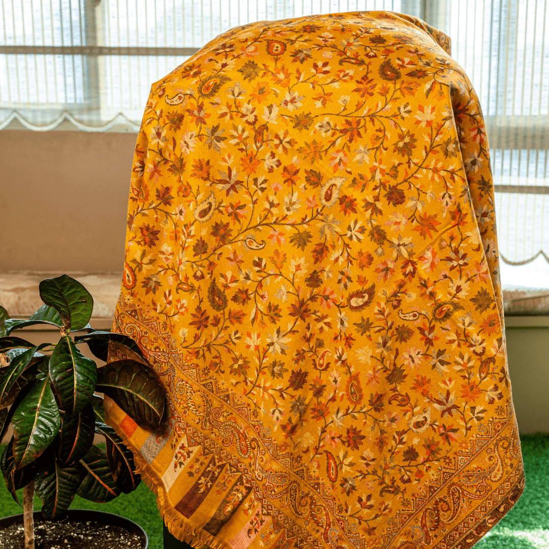 Traditional Kashmiri Paisley Edge Shawl