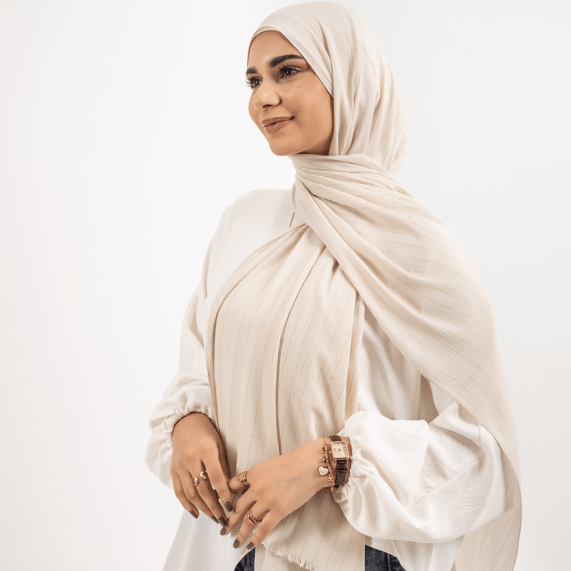 Viscose Golden Stripes Scarf