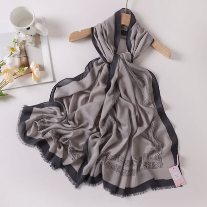 Viscose Language Print Scarf