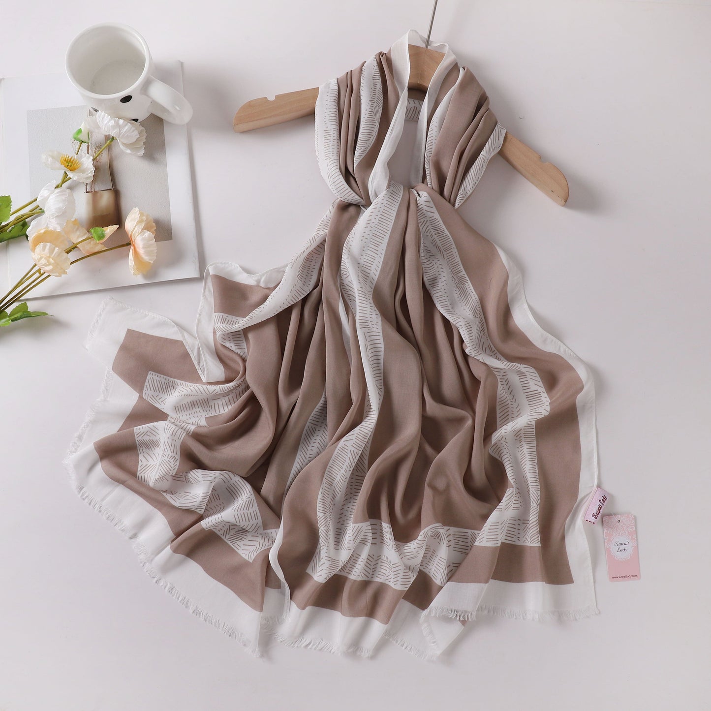 Viscose Language Print Scarf