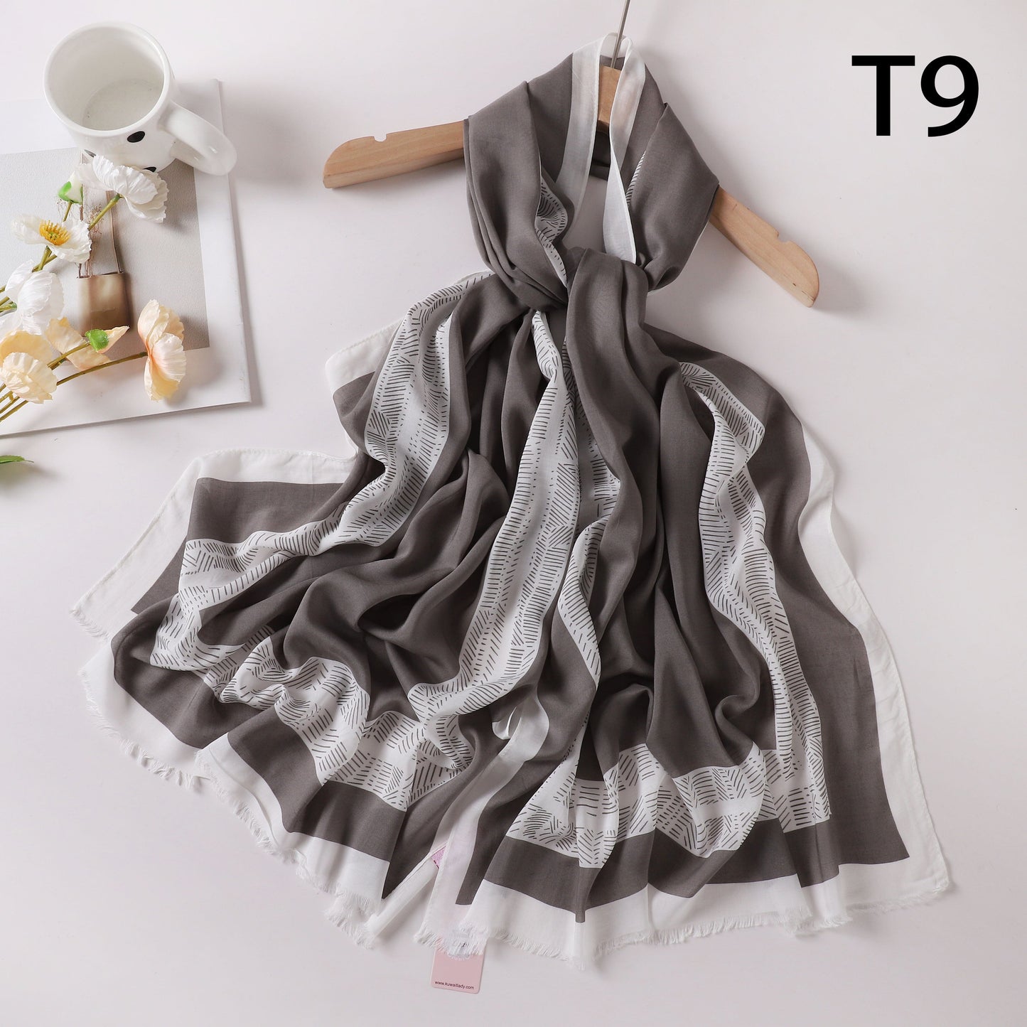 Viscose Language Print Scarf