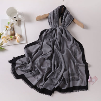 Viscose Language Print Scarf