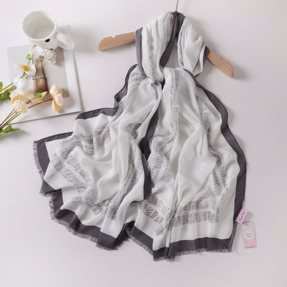 Viscose Language Print Scarf