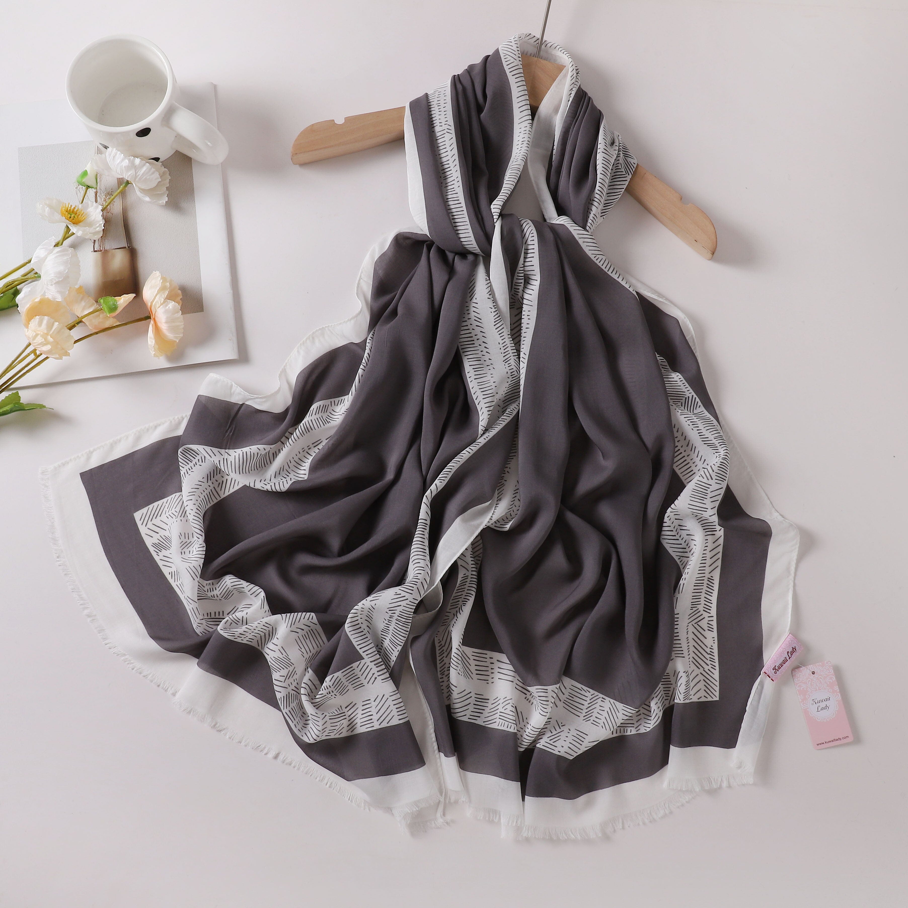 Viscose Language Print Scarf