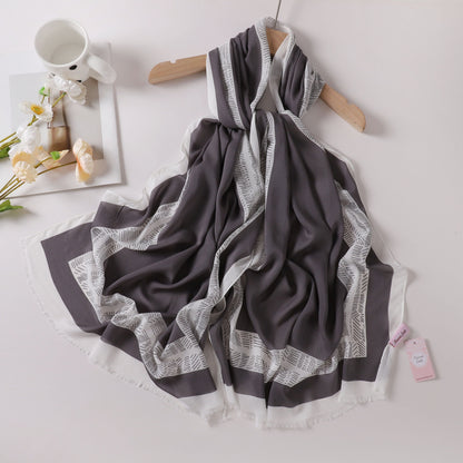 Viscose Language Print Scarf