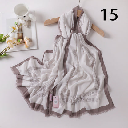 Viscose Language Print Scarf