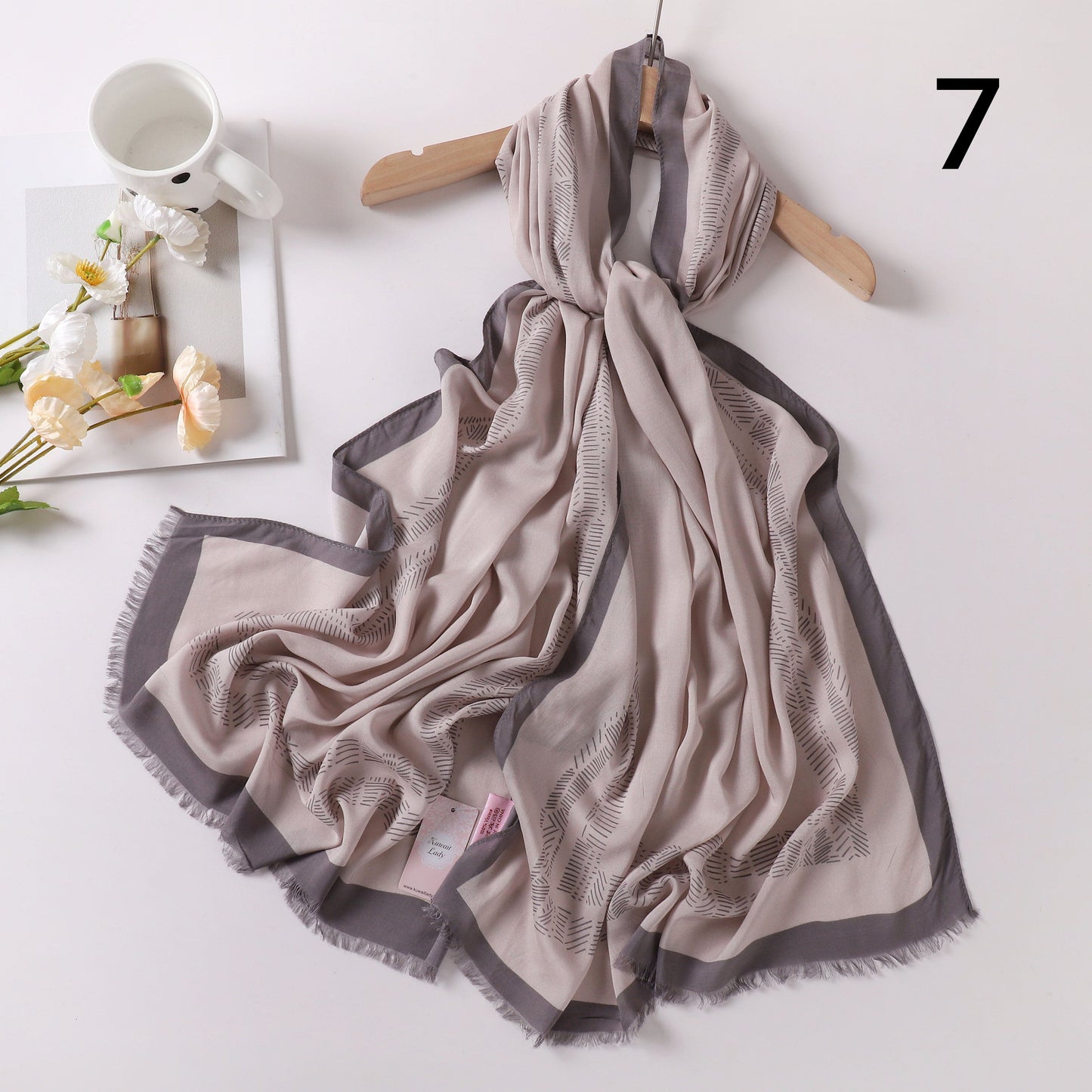 Viscose Language Print Scarf