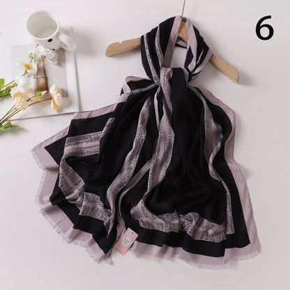 Viscose Language Print Scarf