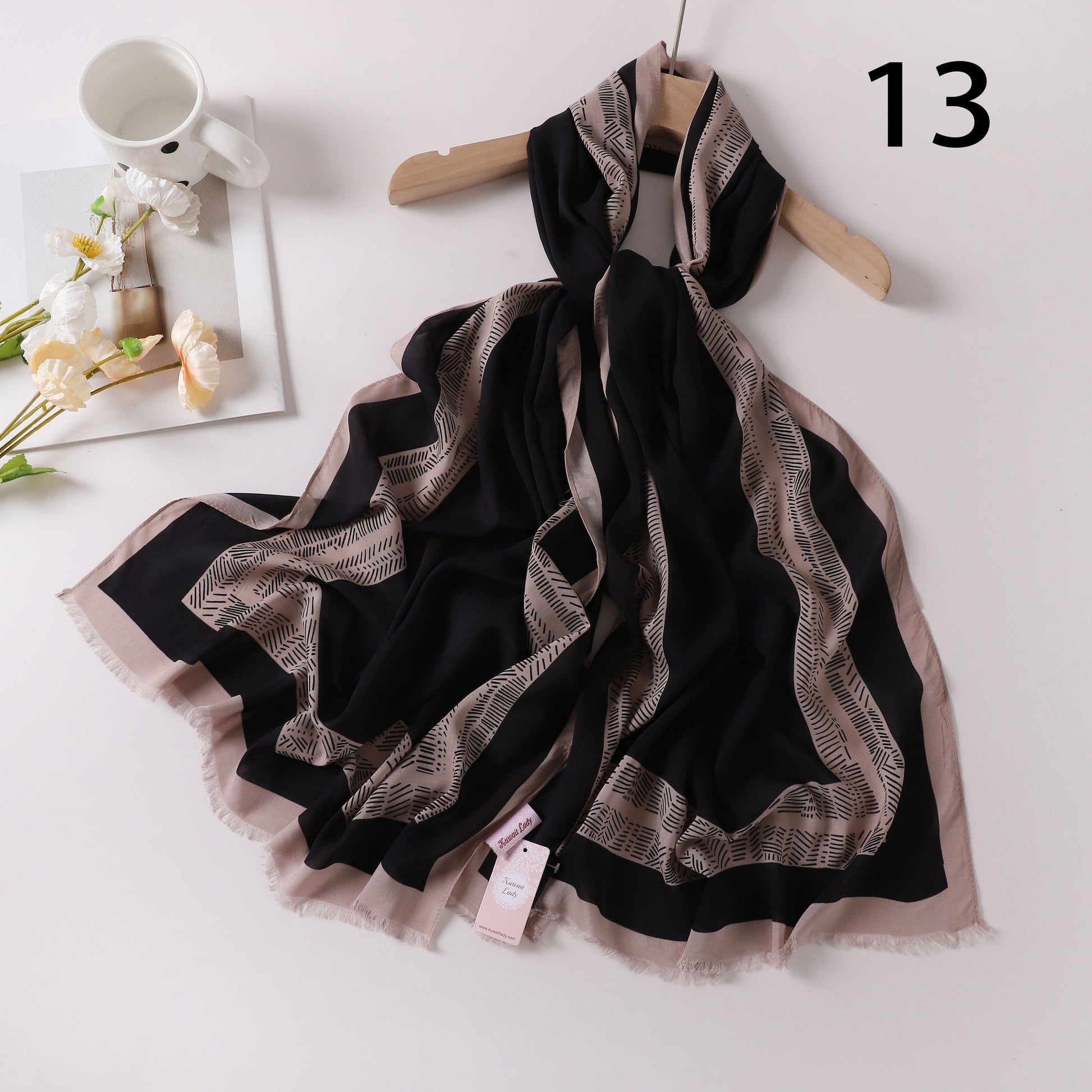 Viscose Language Print Scarf