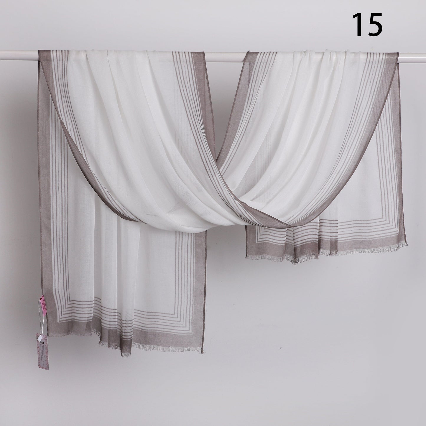 Wide Border Linen Scarf