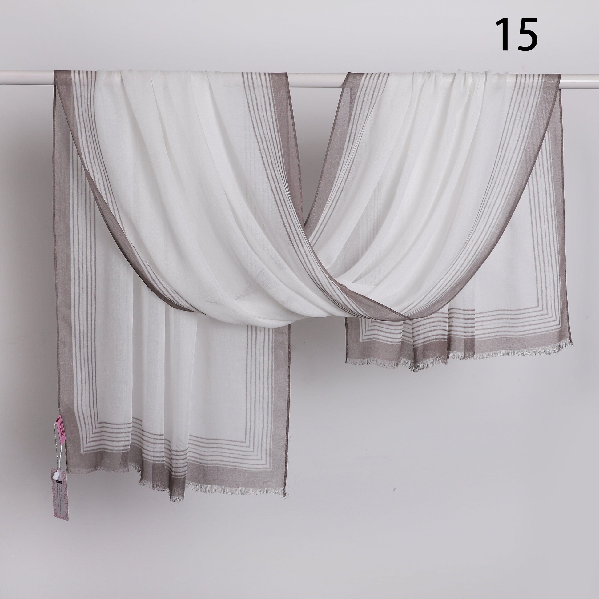 Wide Border Linen Scarf