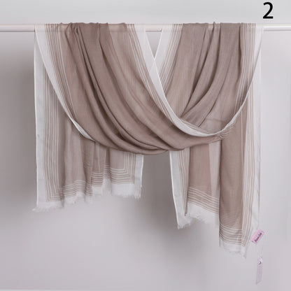 Wide Border Linen Scarf