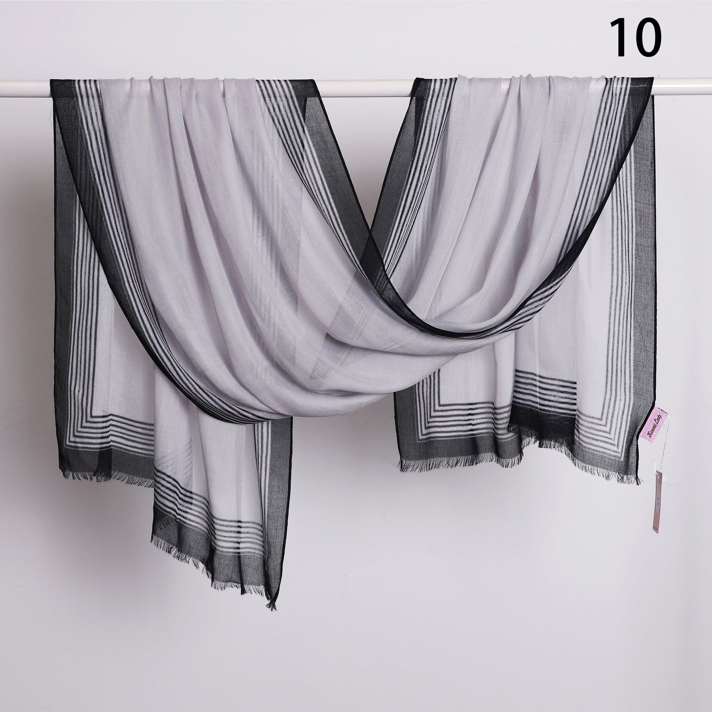 Wide Border Linen Scarf