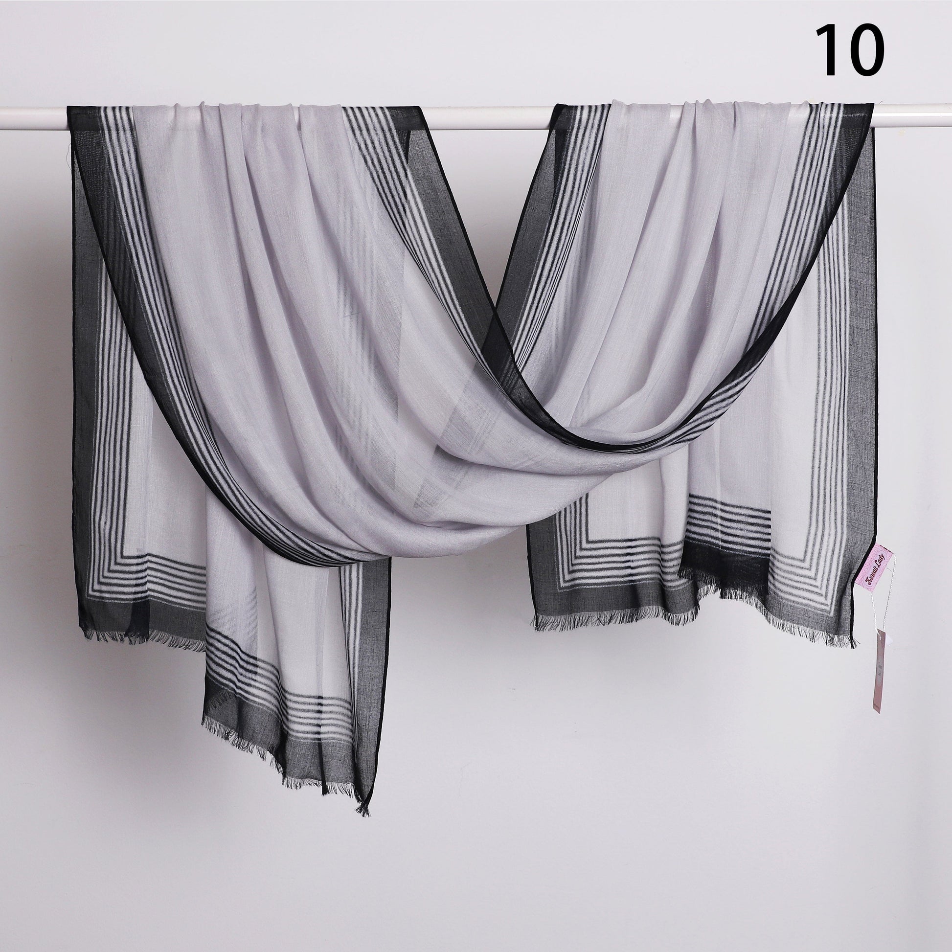 Wide Border Linen Scarf