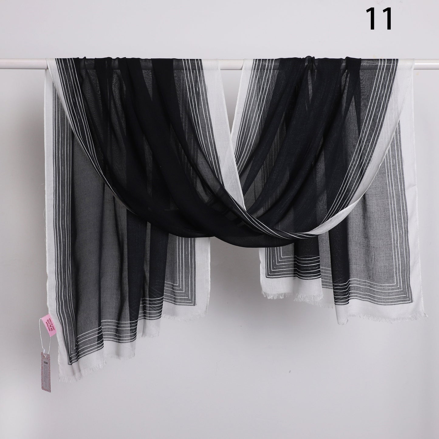 Wide Border Linen Scarf