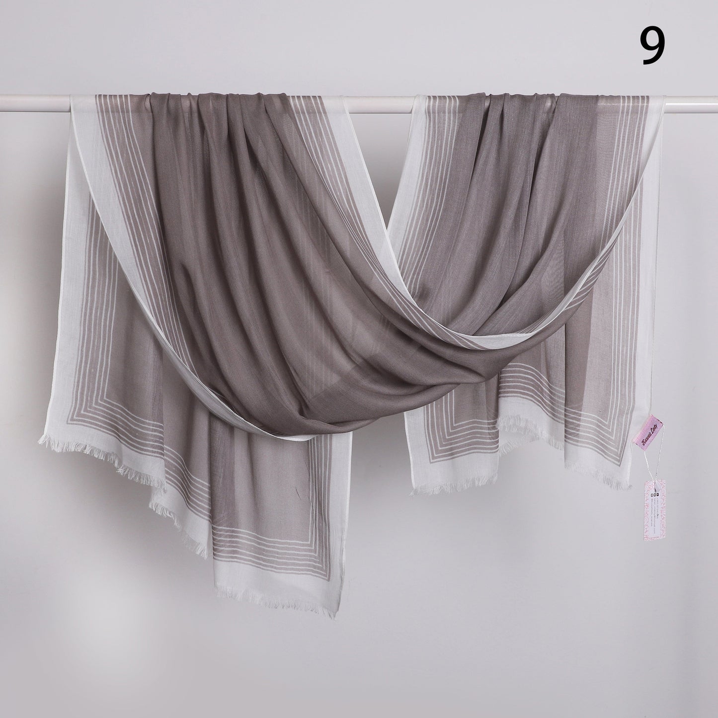 Wide Border Linen Scarf