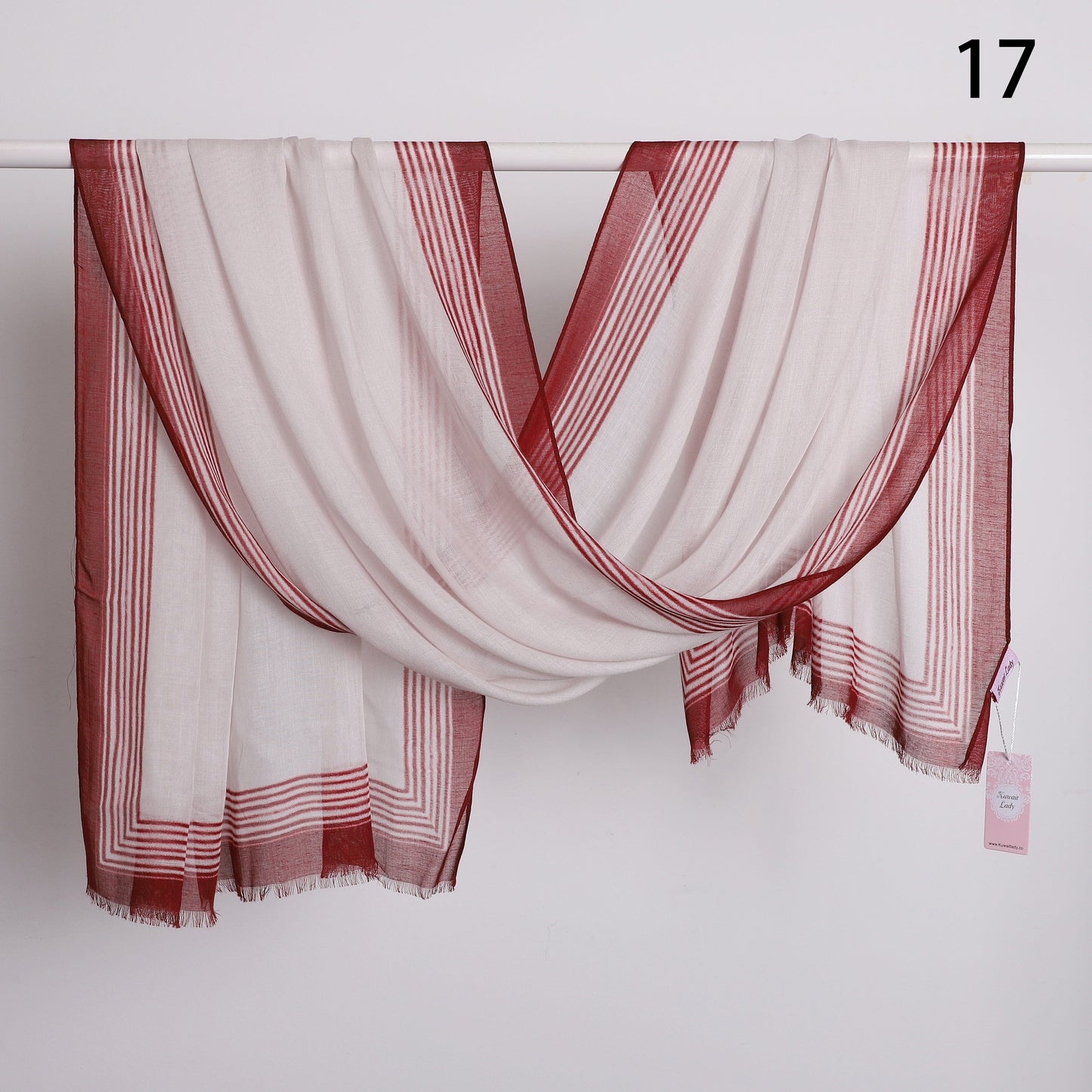 Wide Border Linen Scarf