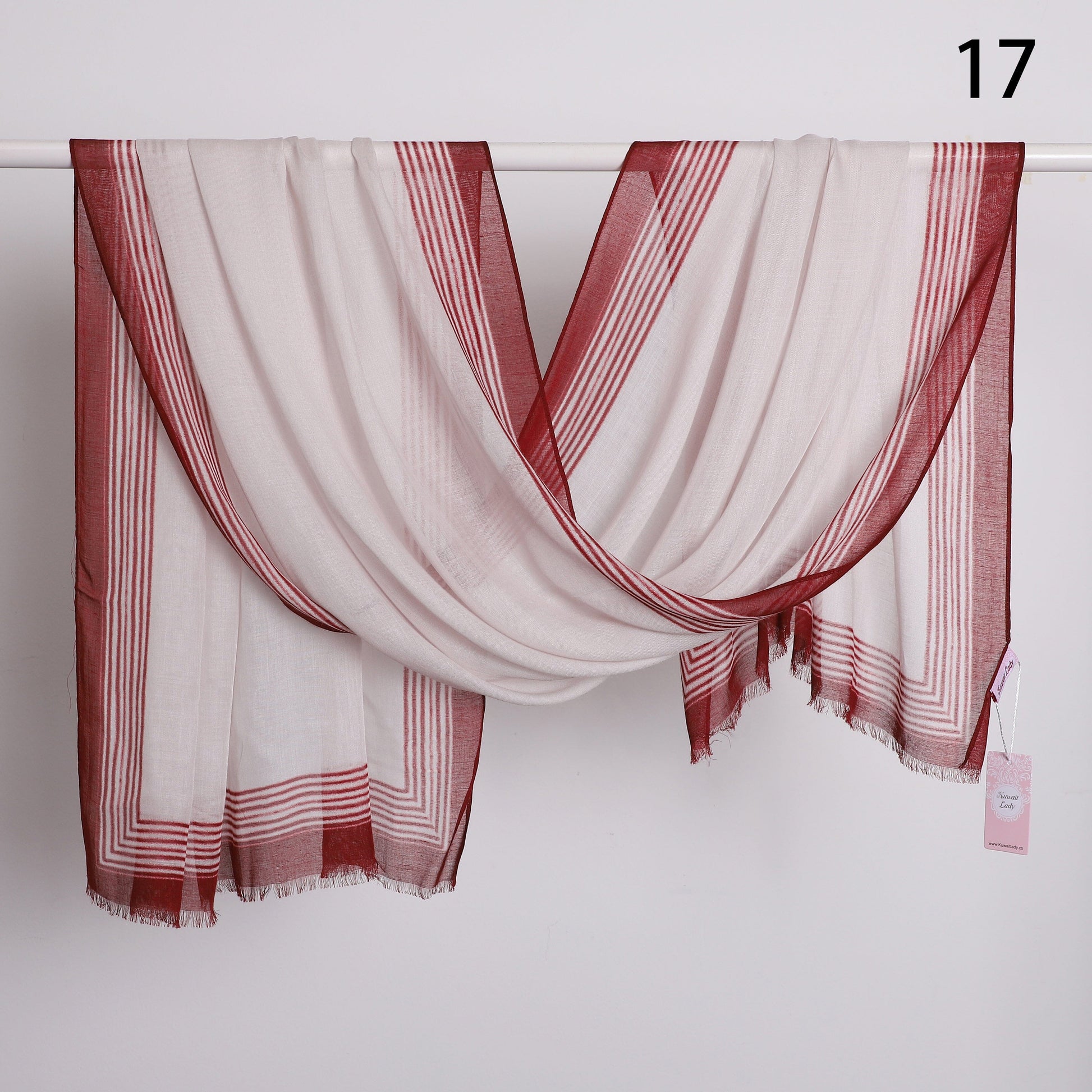 Wide Border Linen Scarf