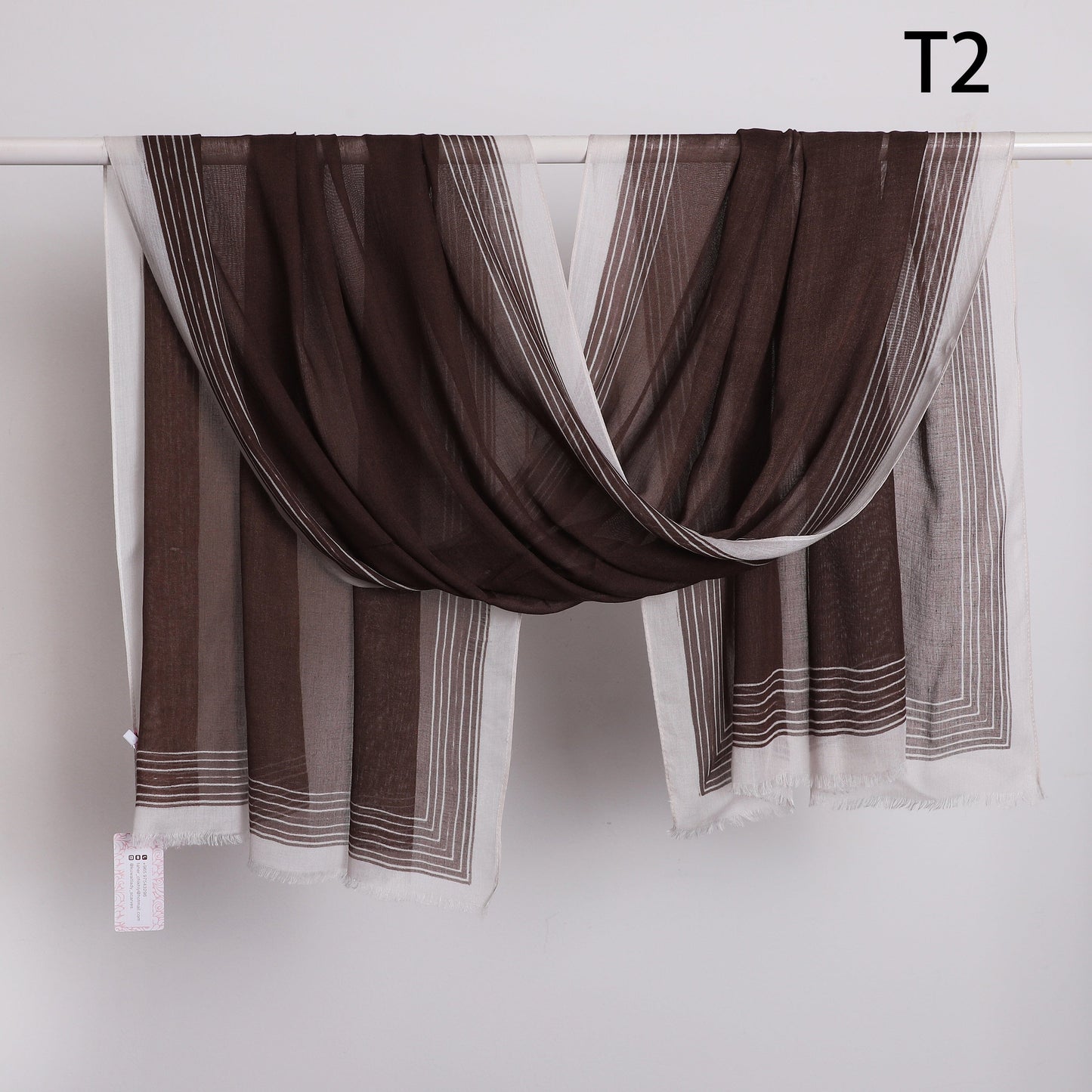 Wide Border Linen Scarf