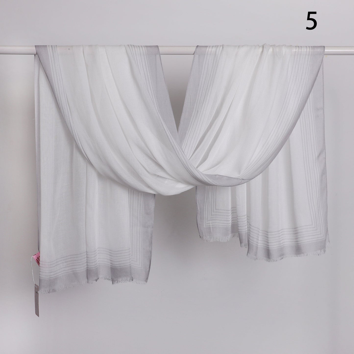 Wide Border Linen Scarf