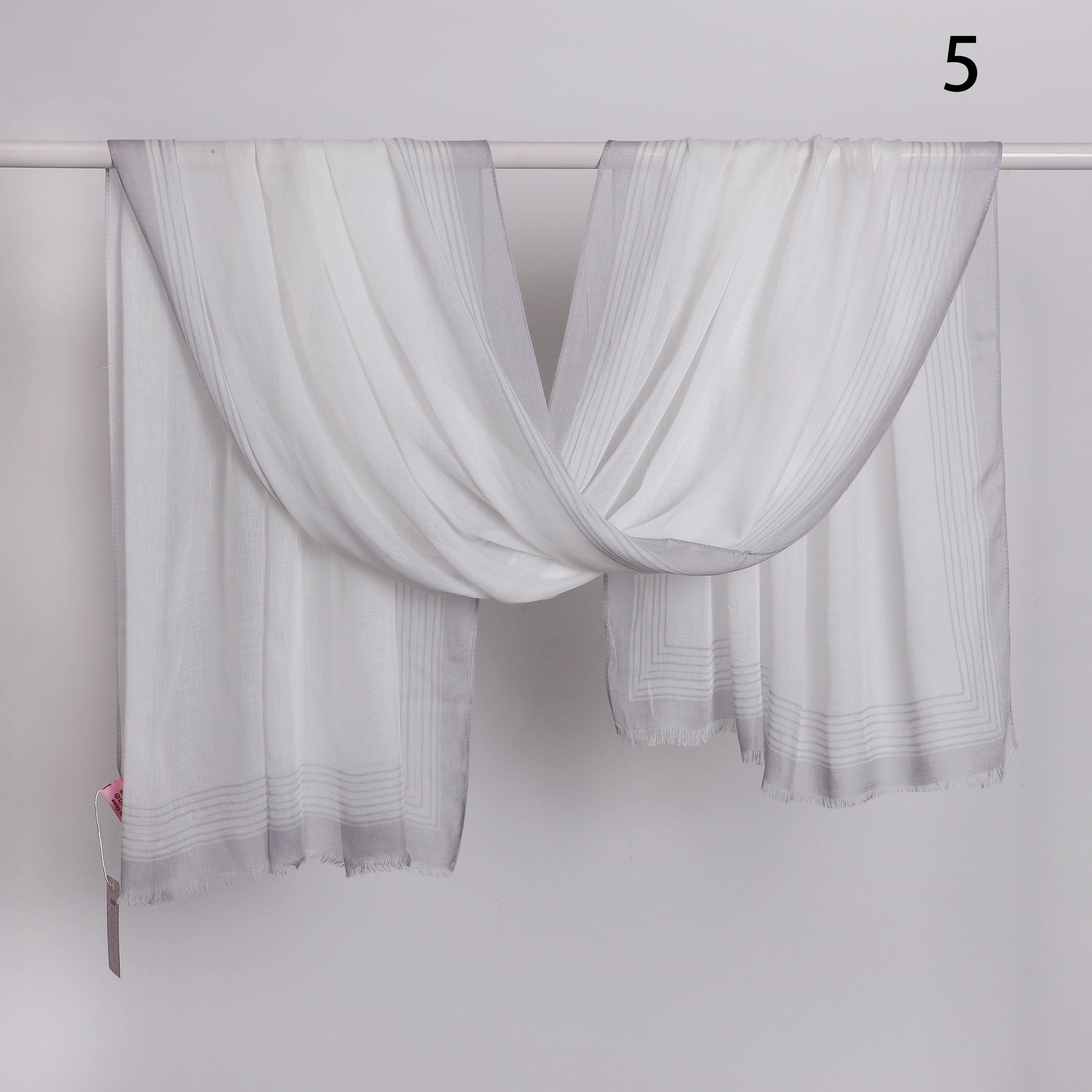 Wide Border Linen Scarf