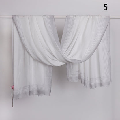 Wide Border Linen Scarf