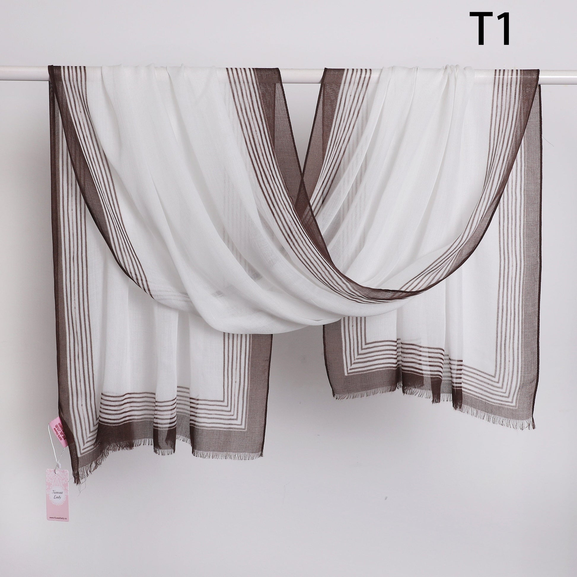 Wide Border Linen Scarf