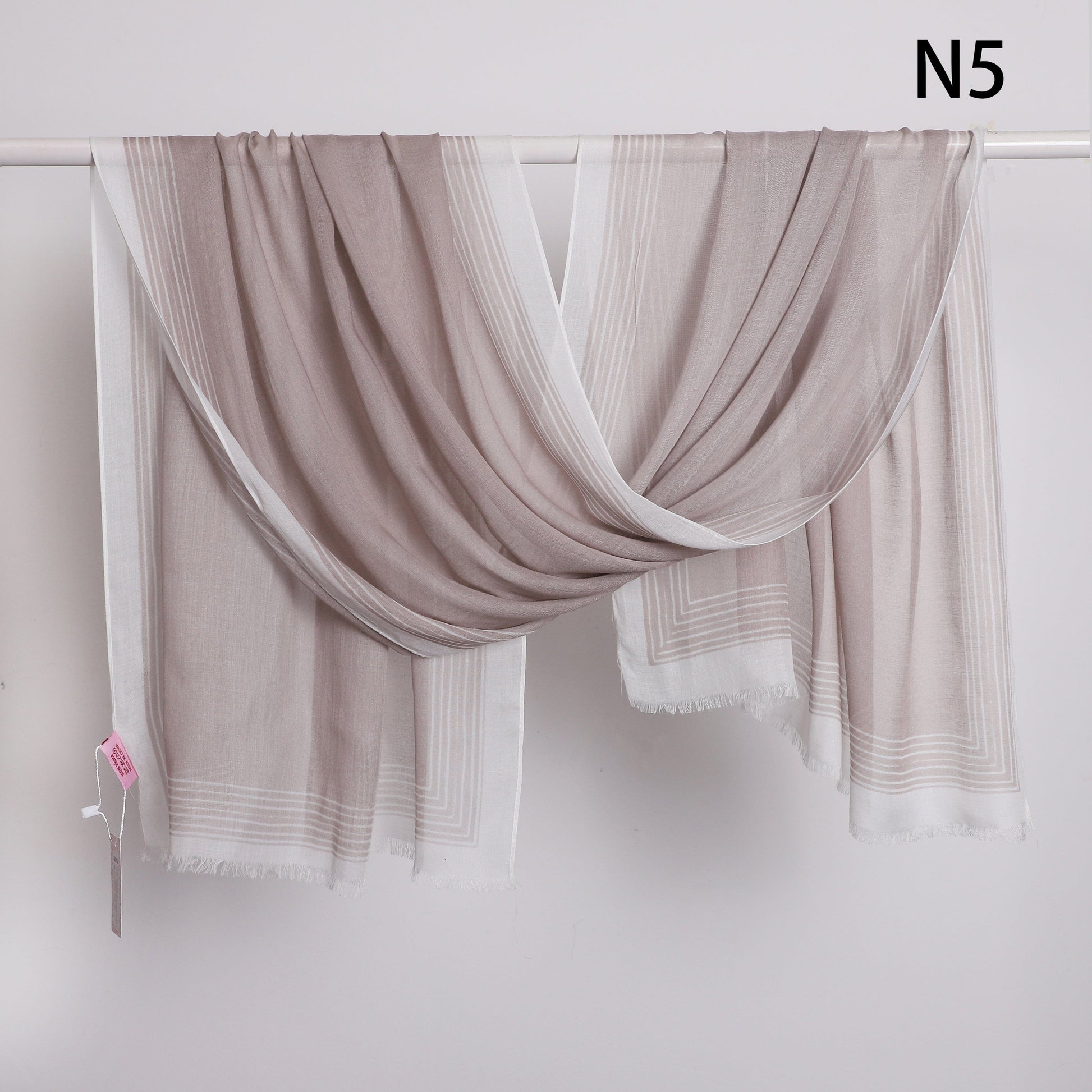 Wide Border Linen Scarf