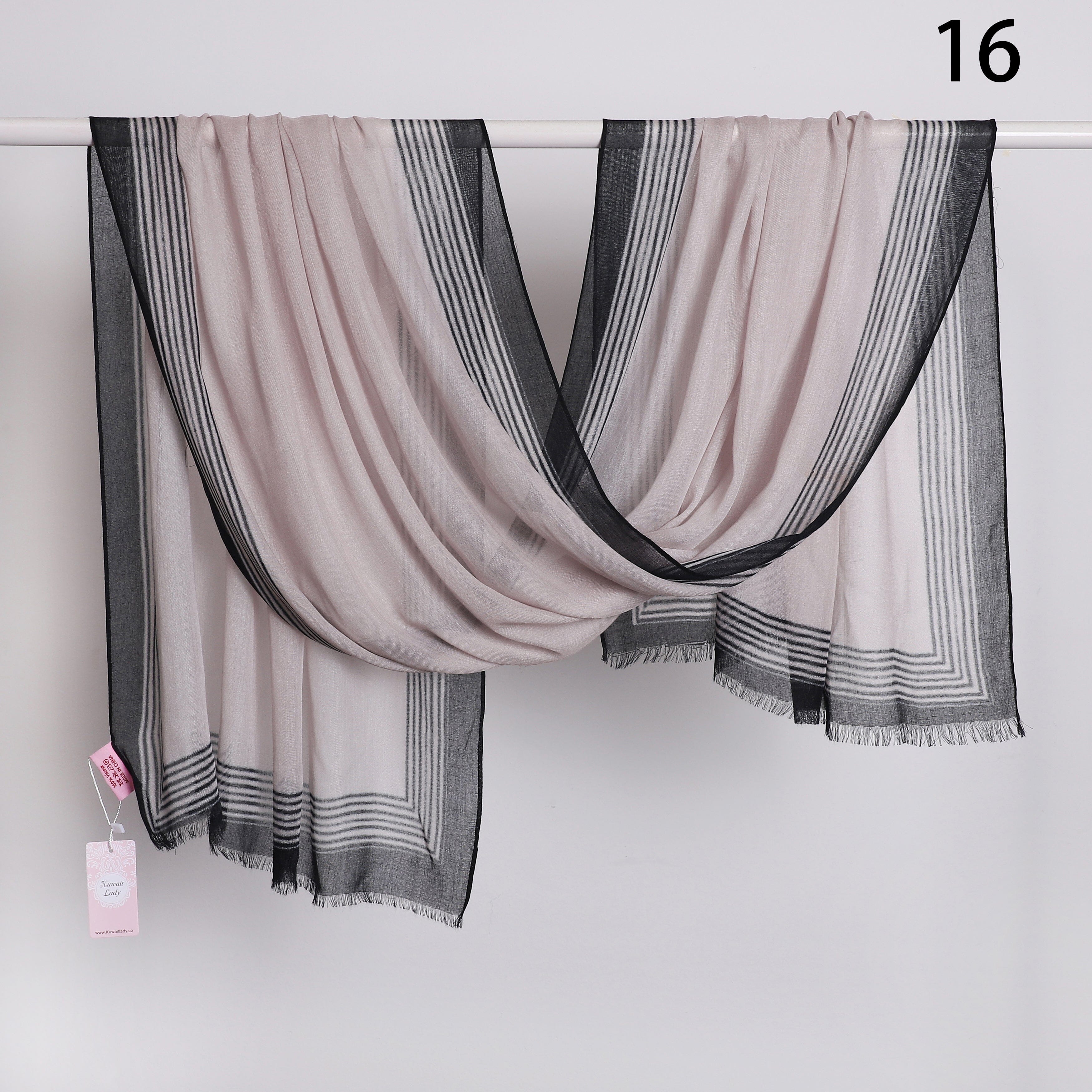 Wide Border Linen Scarf